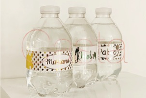 Etiquetas para botellas de agua recuerditos bautizo